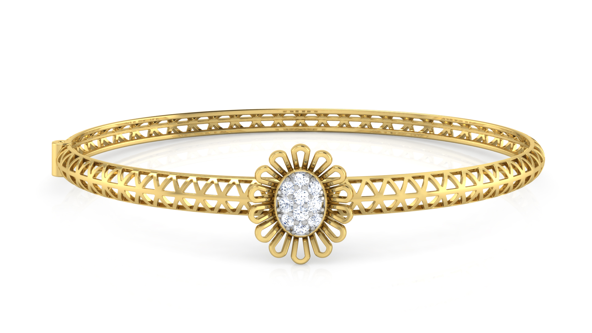 Designer Trendy 18k Gold Kada Bracelet for Girls and Women