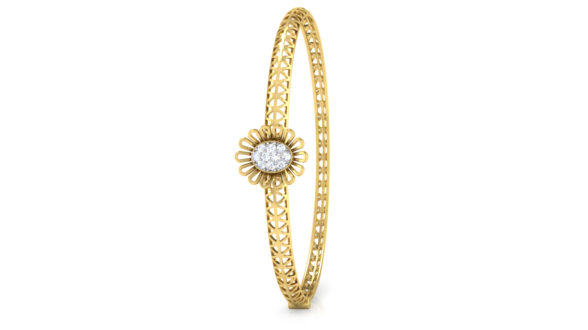 Designer Trendy 18k Gold Kada Bracelet for Girls and Women