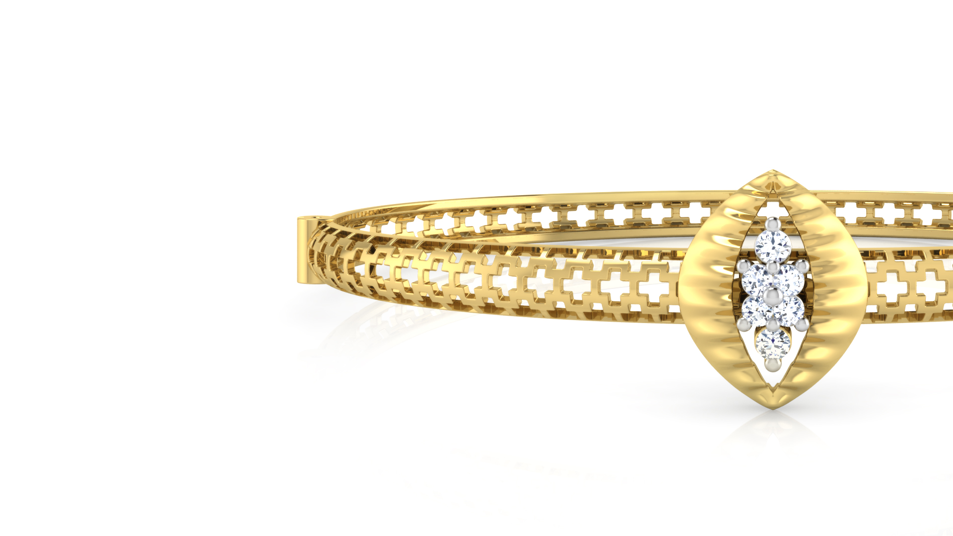 Designer Trendy 18k Gold Kada Bracelet for Girls and Women