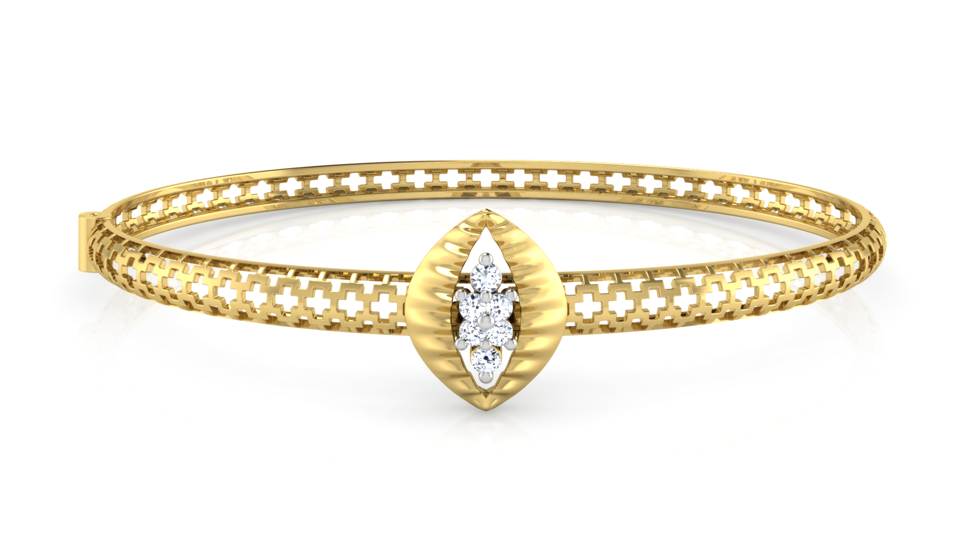 Designer Trendy 18k Gold Kada Bracelet for Girls and Women