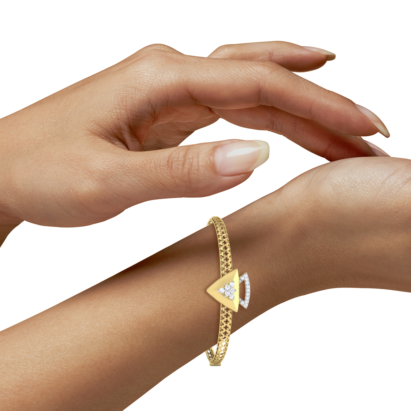 Designer Trendy 18k Gold Kada Bracelet for Girls and Women