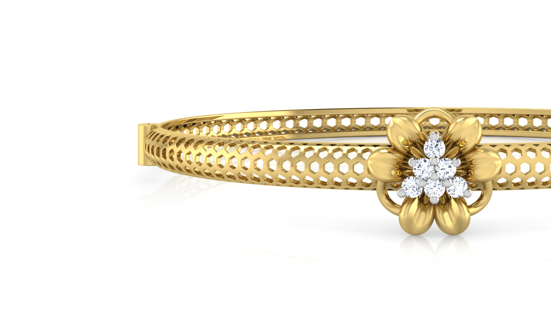 Designer Trendy 18k Gold Kada Bracelet for Girls and Women