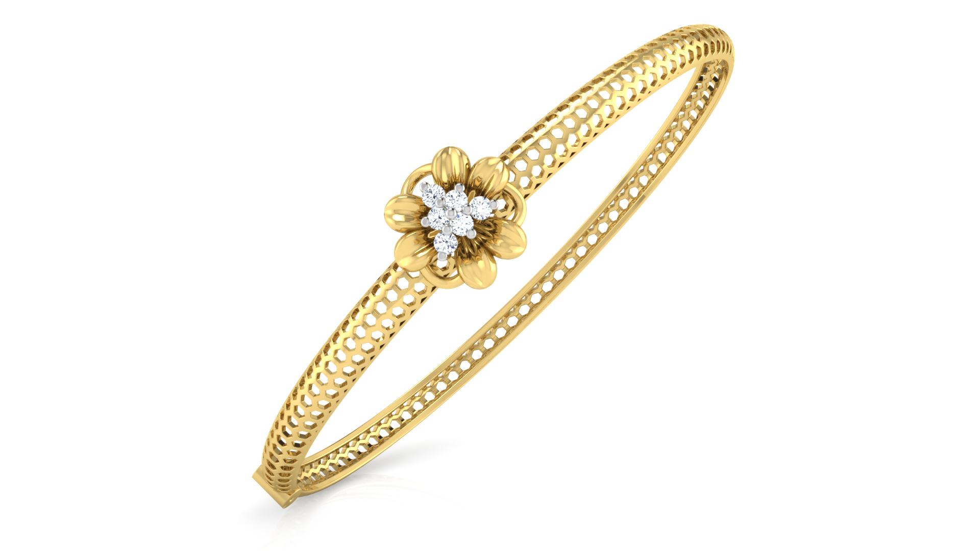Designer Trendy 18k Gold Kada Bracelet for Girls and Women