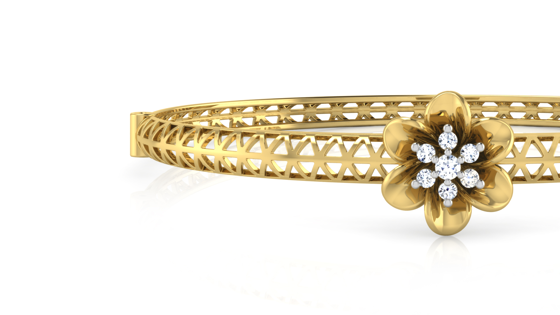 Designer Trendy 18k Gold Kada Bracelet for Girls and Women