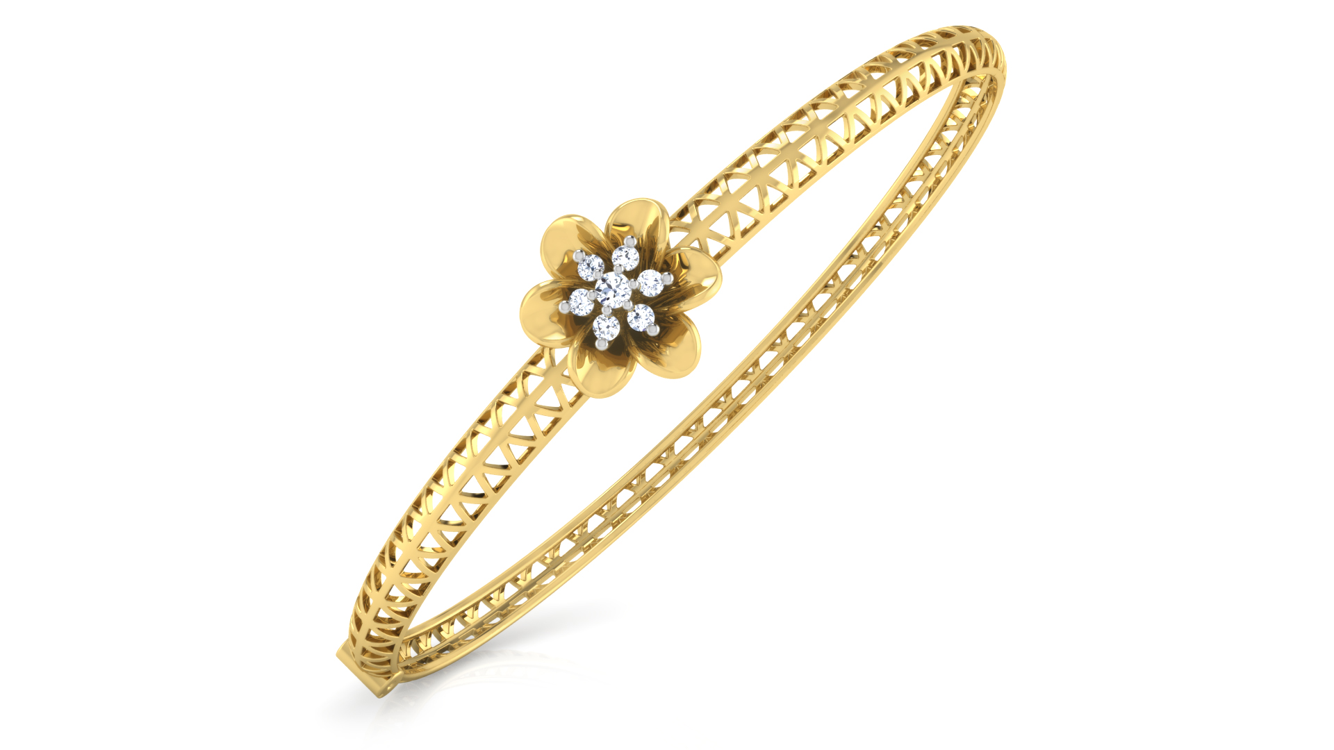 Designer Trendy 18k Gold Kada Bracelet for Girls and Women