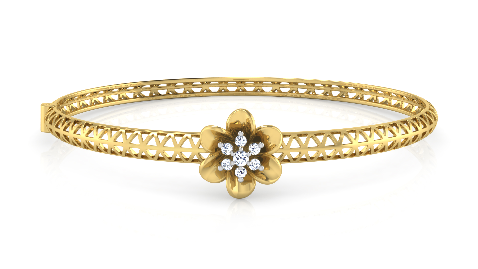 Designer Trendy 18k Gold Kada Bracelet for Girls and Women