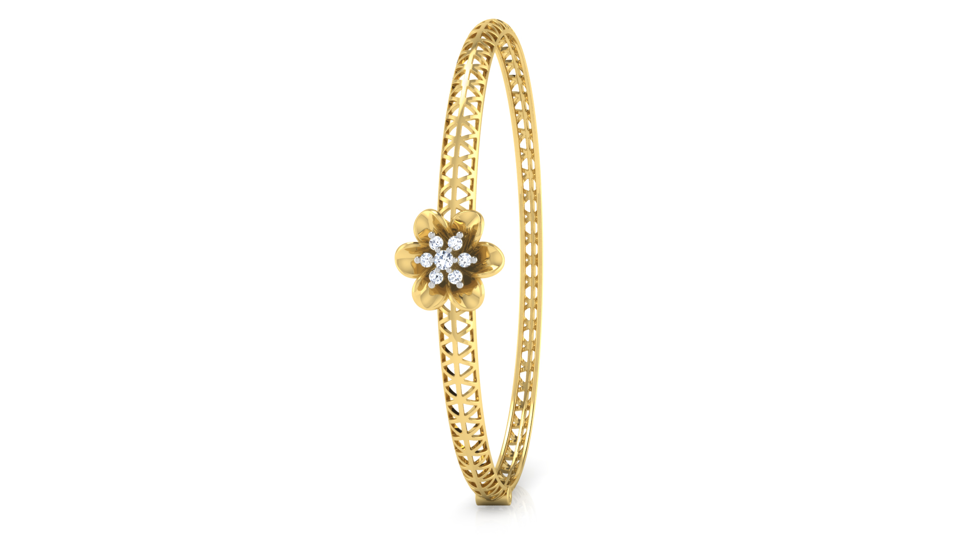 Designer Trendy 18k Gold Kada Bracelet for Girls and Women