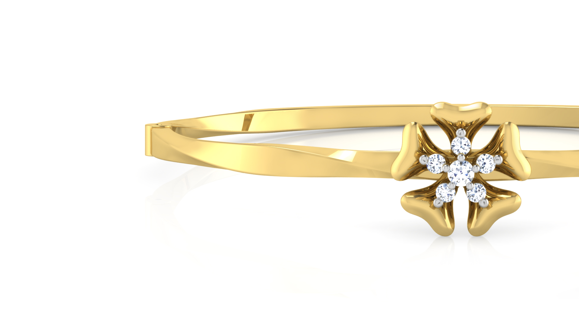 Designer Trendy 18k Gold Kada Bracelet for Girls and Women