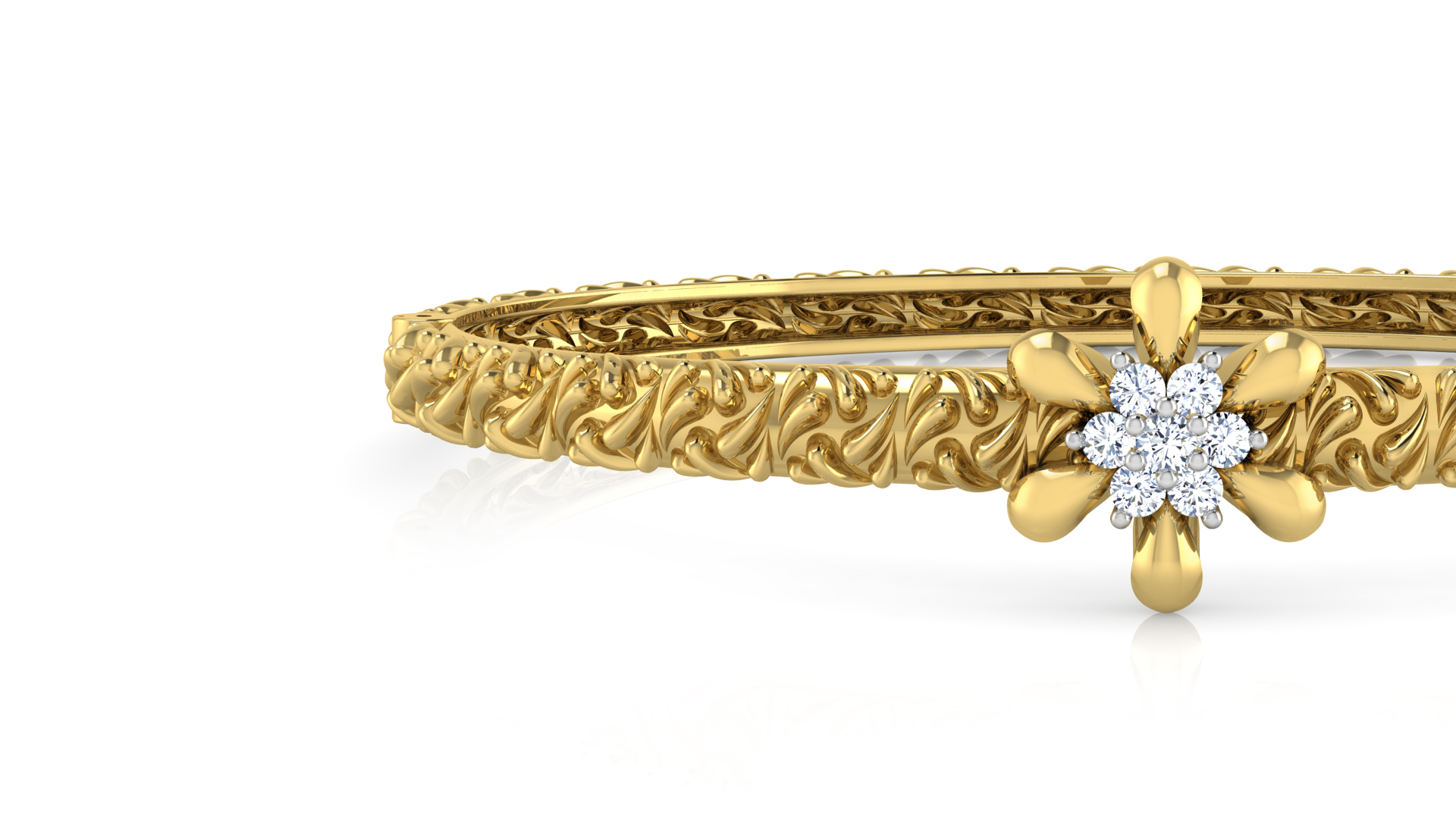 Designer Trendy 18k Gold Kada Bracelet for Girls and Women