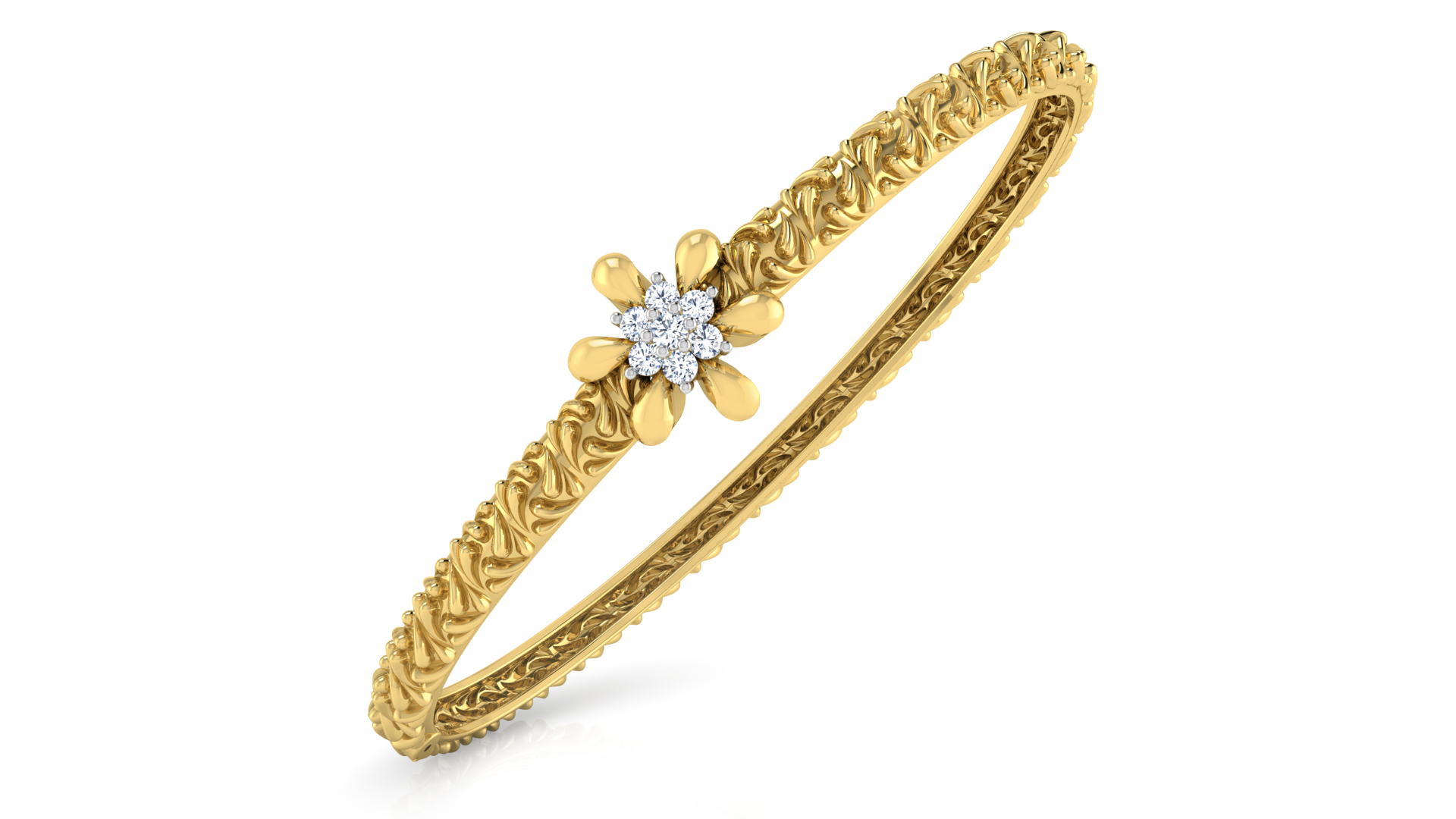 Designer Trendy 18k Gold Kada Bracelet for Girls and Women