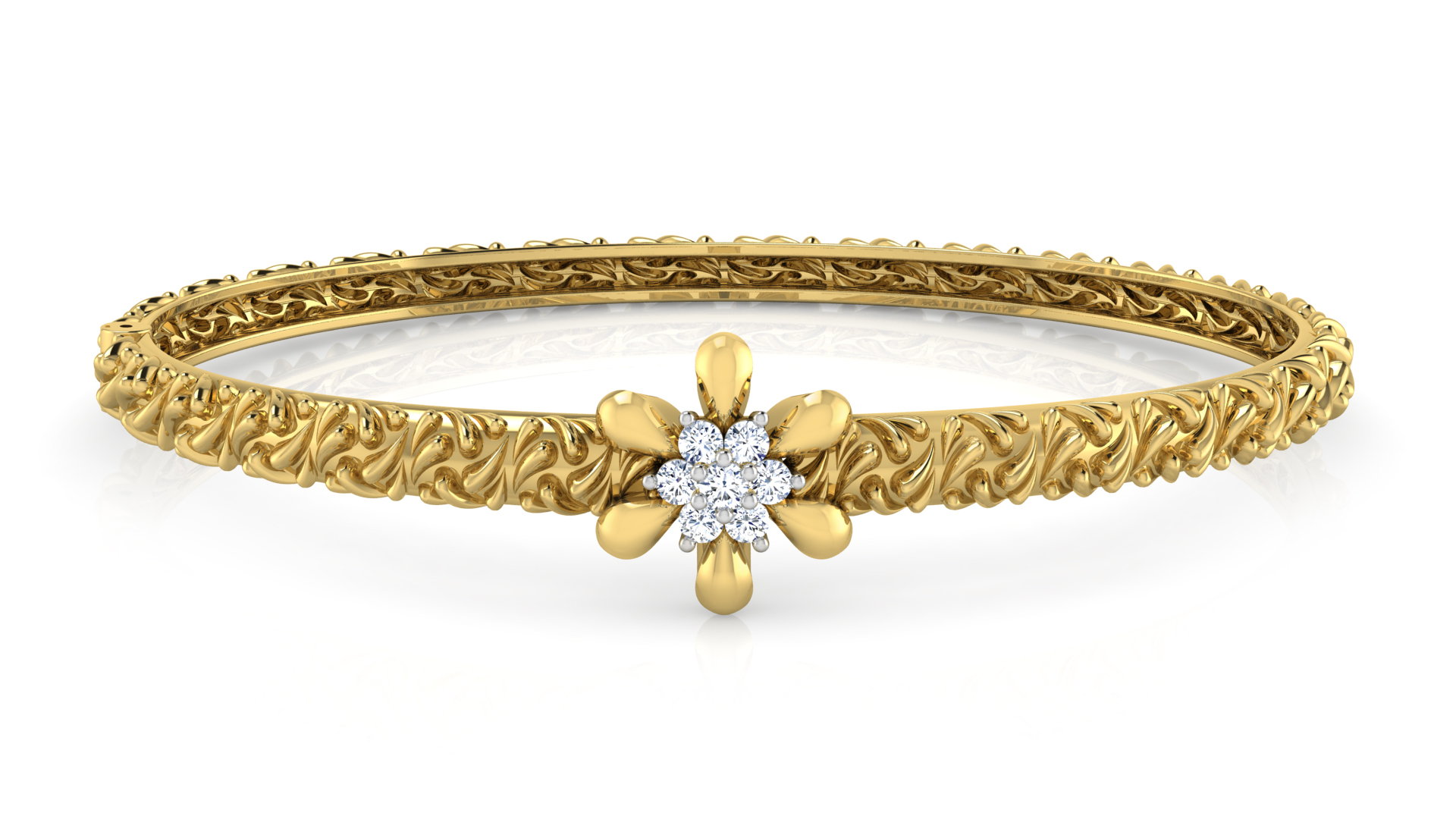 Designer Trendy 18k Gold Kada Bracelet for Girls and Women