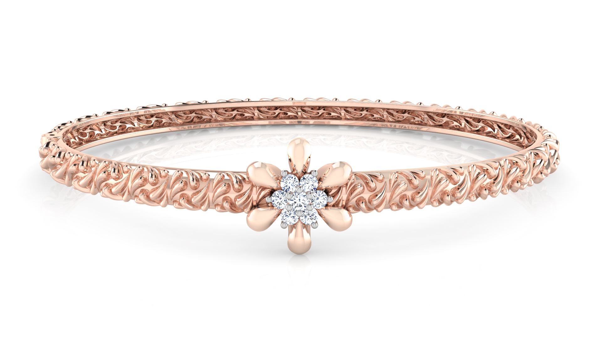 Designer Trendy 18k Gold Kada Bracelet for Girls and Women