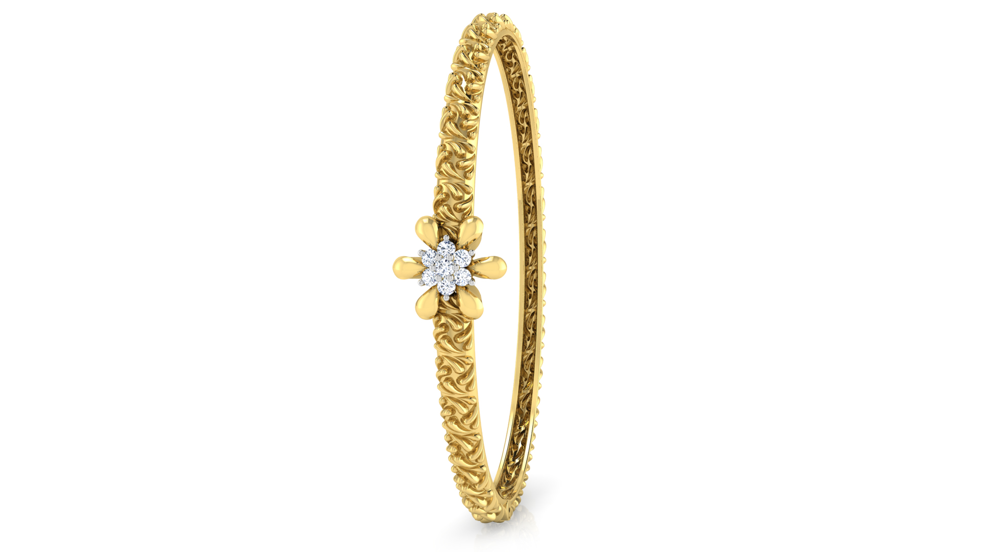 Designer Trendy 18k Gold Kada Bracelet for Girls and Women