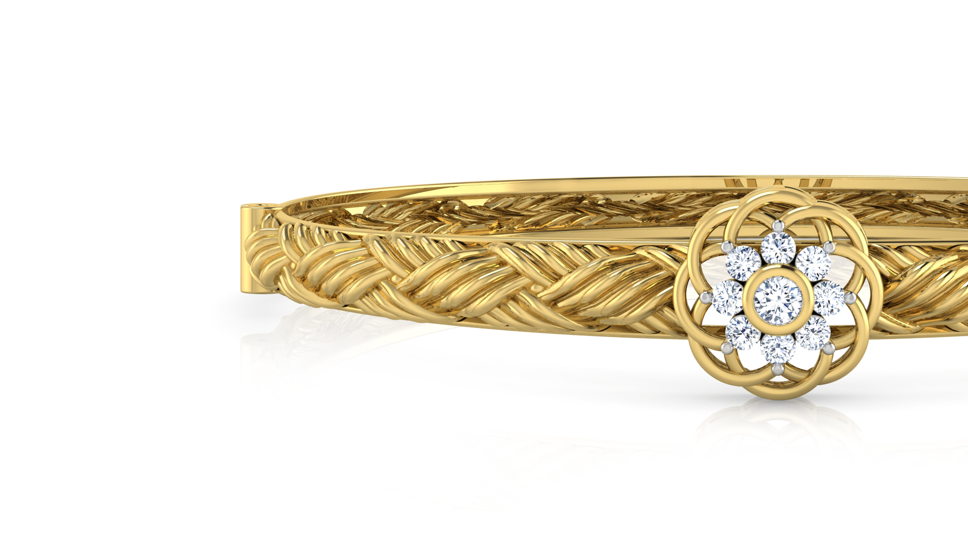 Designer Trendy 18k Gold Kada Bracelet for Girls and Women