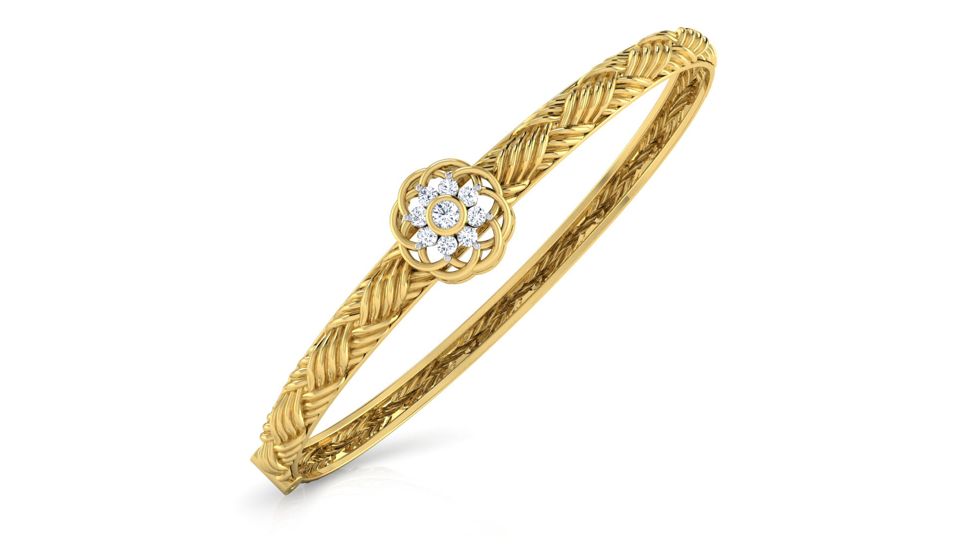 Designer Trendy 18k Gold Kada Bracelet for Girls and Women