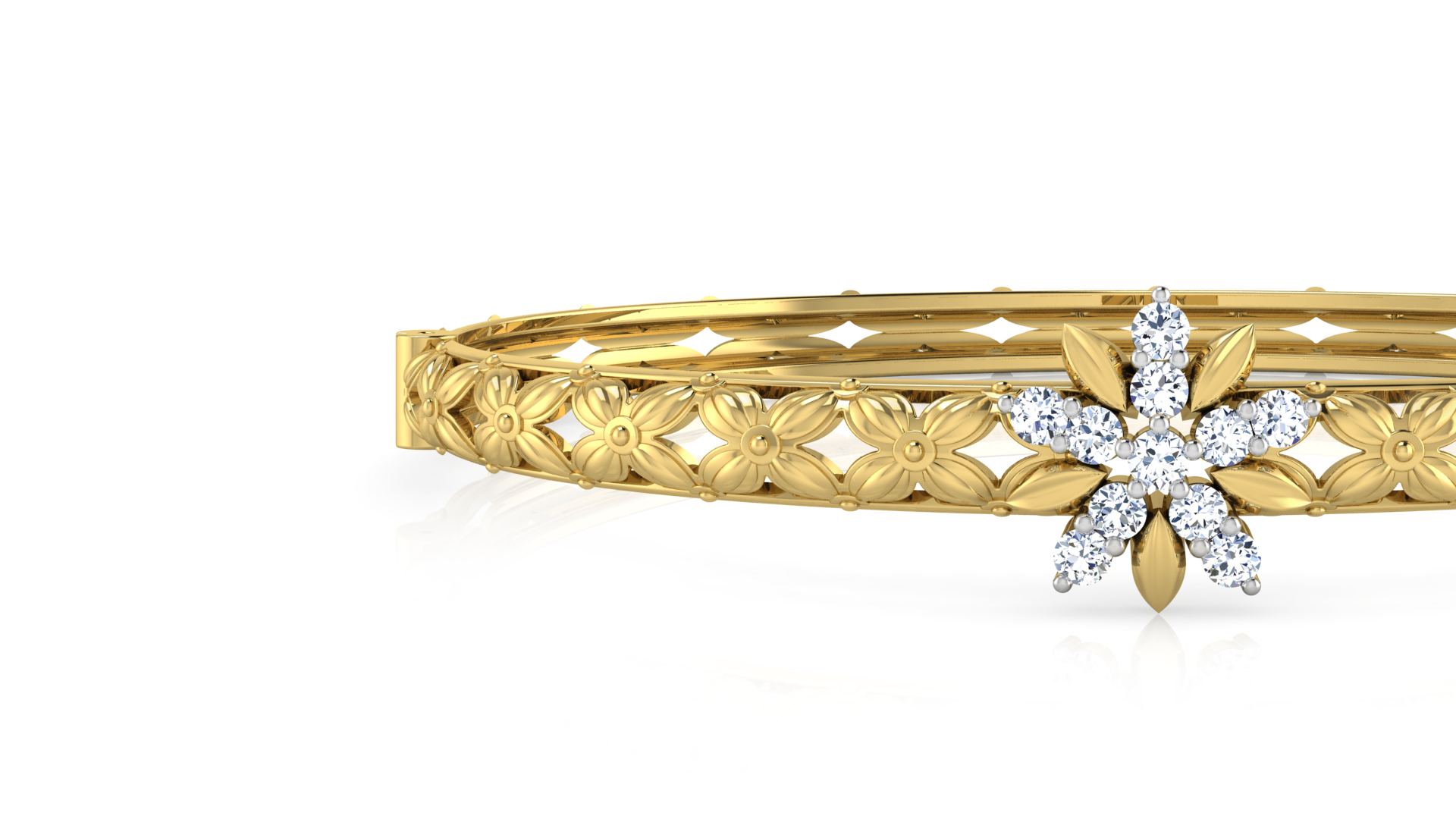 Designer Trendy 18k Gold Kada Bracelet for Girls and Women