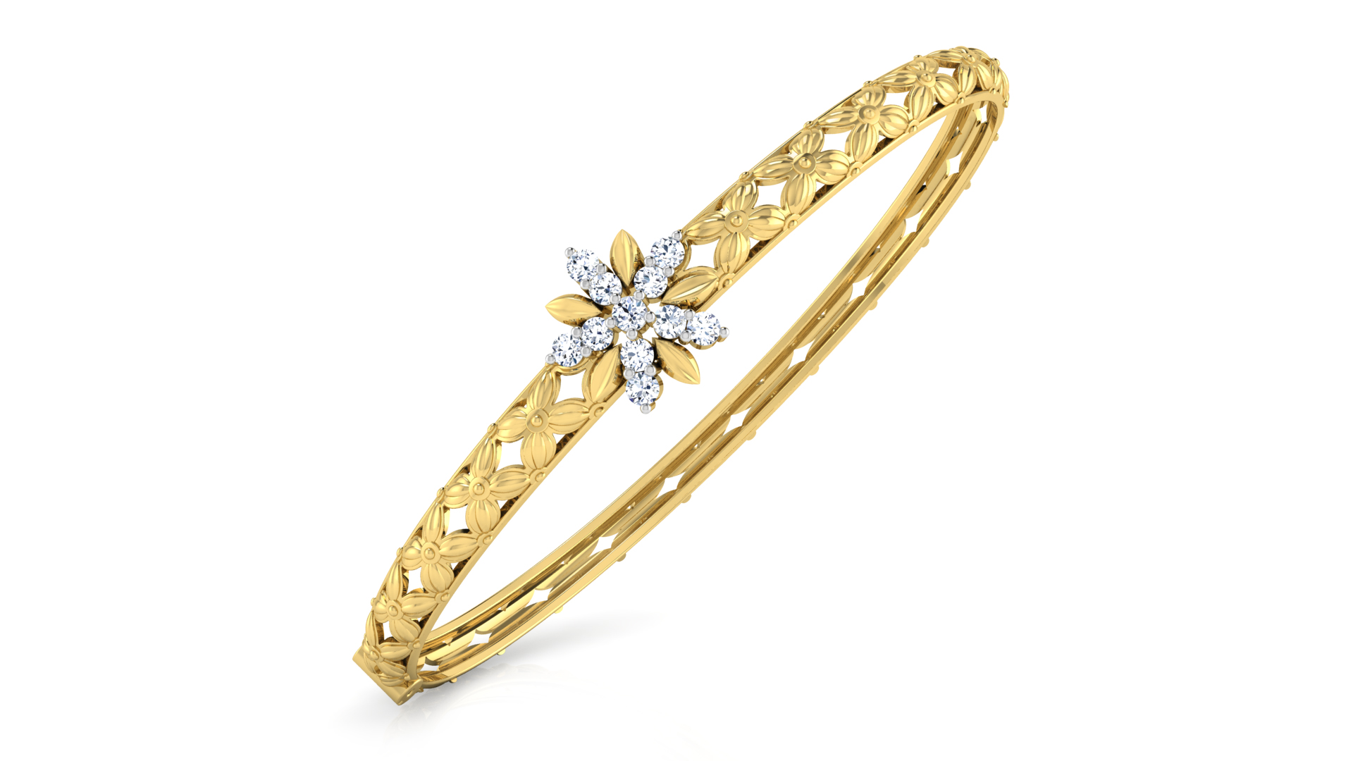 Designer Trendy 18k Gold Kada Bracelet for Girls and Women