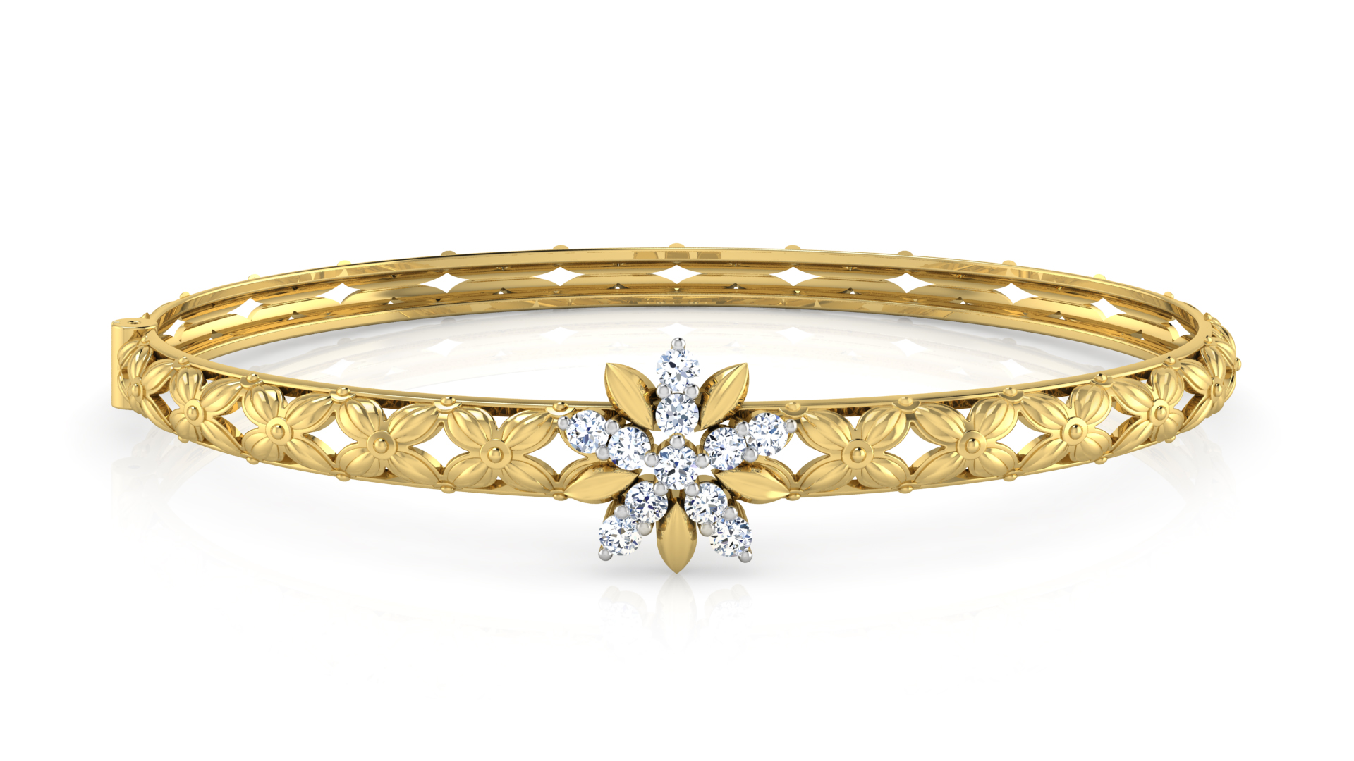 Designer Trendy 18k Gold Kada Bracelet for Girls and Women