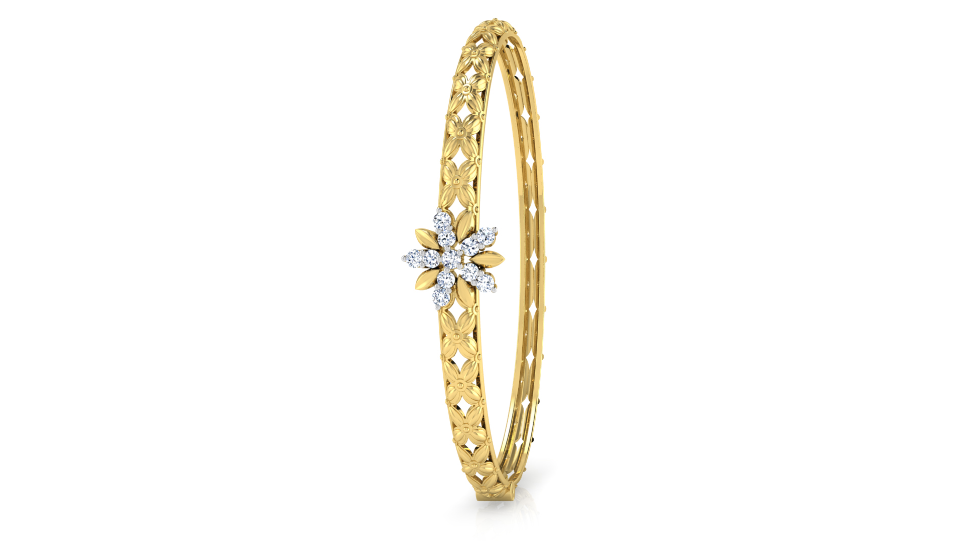 Designer Trendy 18k Gold Kada Bracelet for Girls and Women
