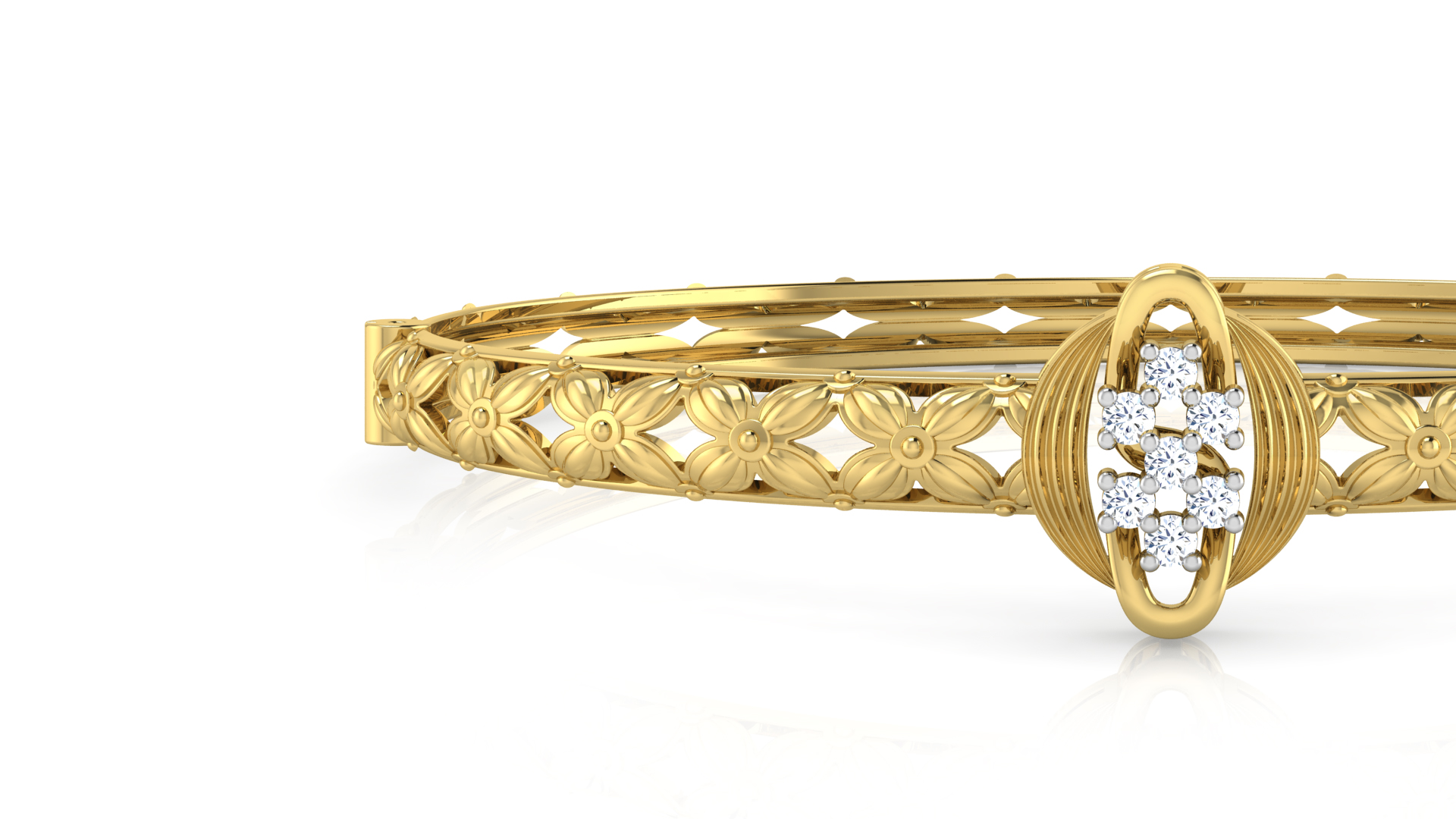 Designer Trendy 18k Gold Kada Bracelet for Girls and Women