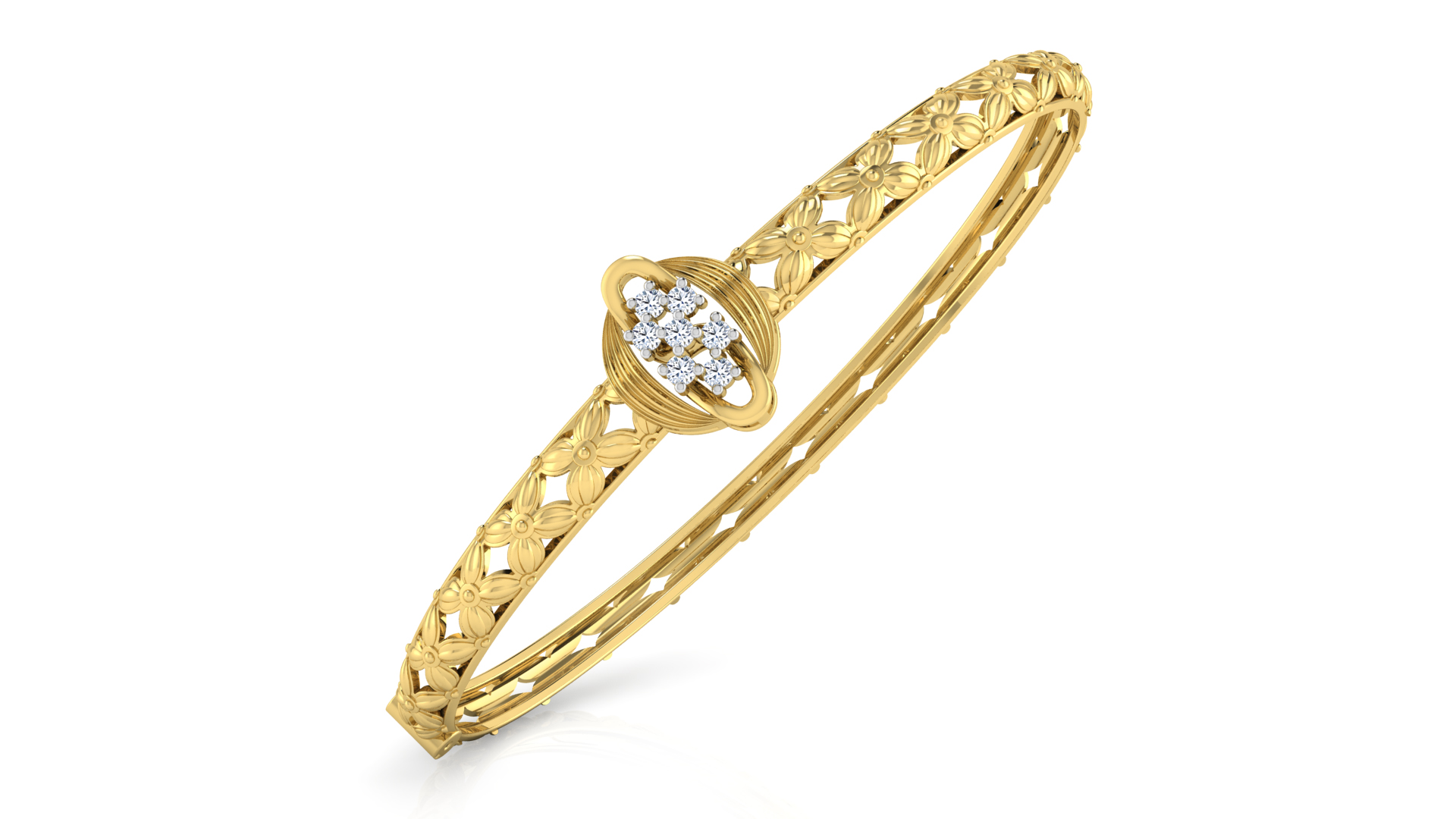 Designer Trendy 18k Gold Kada Bracelet for Girls and Women