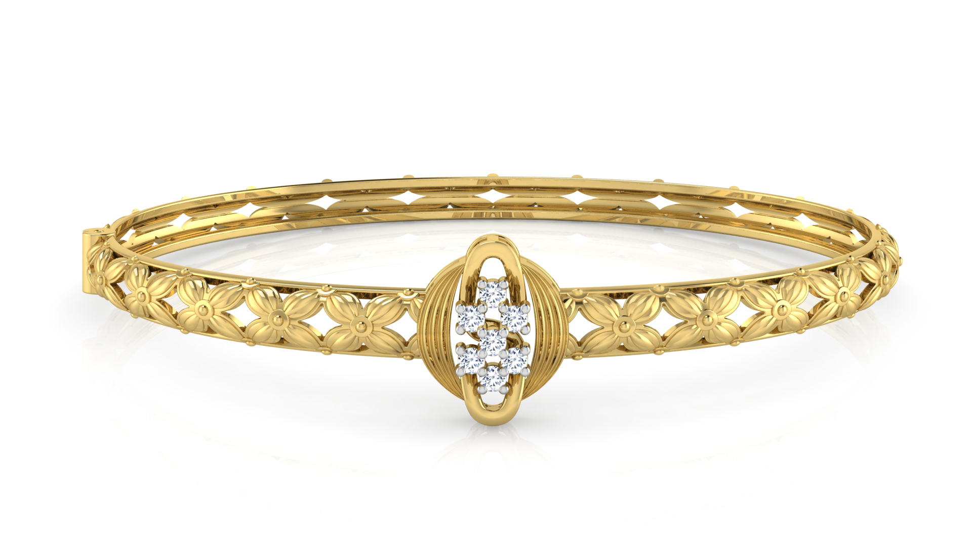 Designer Trendy 18k Gold Kada Bracelet for Girls and Women