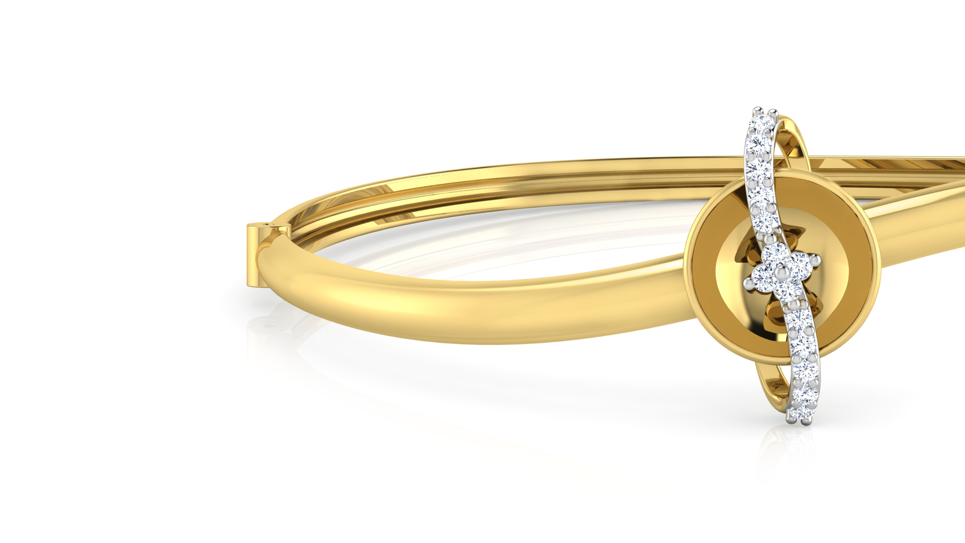 Designer Trendy 18k Gold Kada Bracelet for Girls and Women