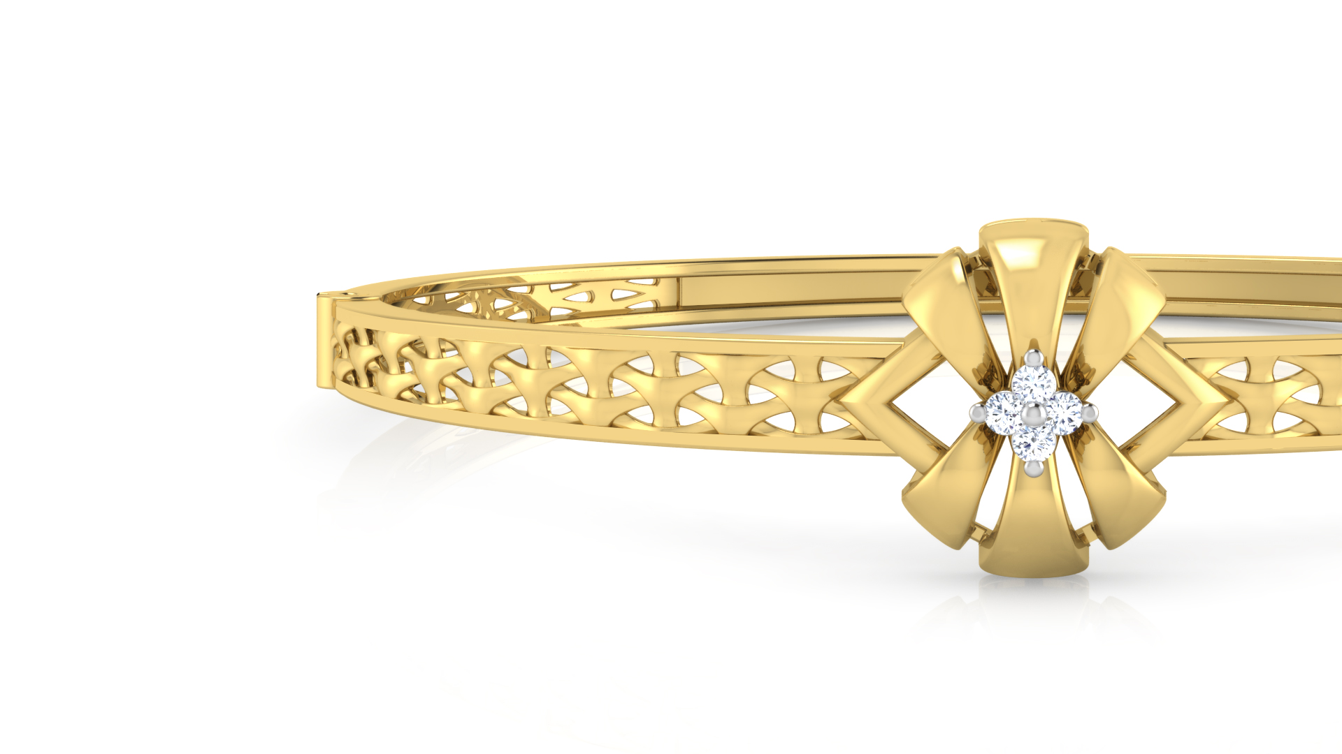 Designer Trendy 18k Gold Kada Bracelet for Girls and Women