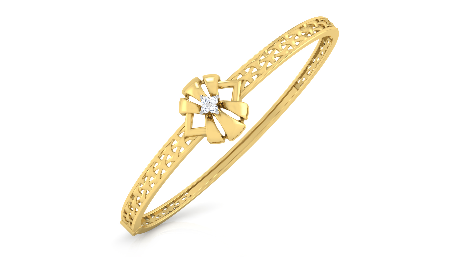 Designer Trendy 18k Gold Kada Bracelet for Girls and Women