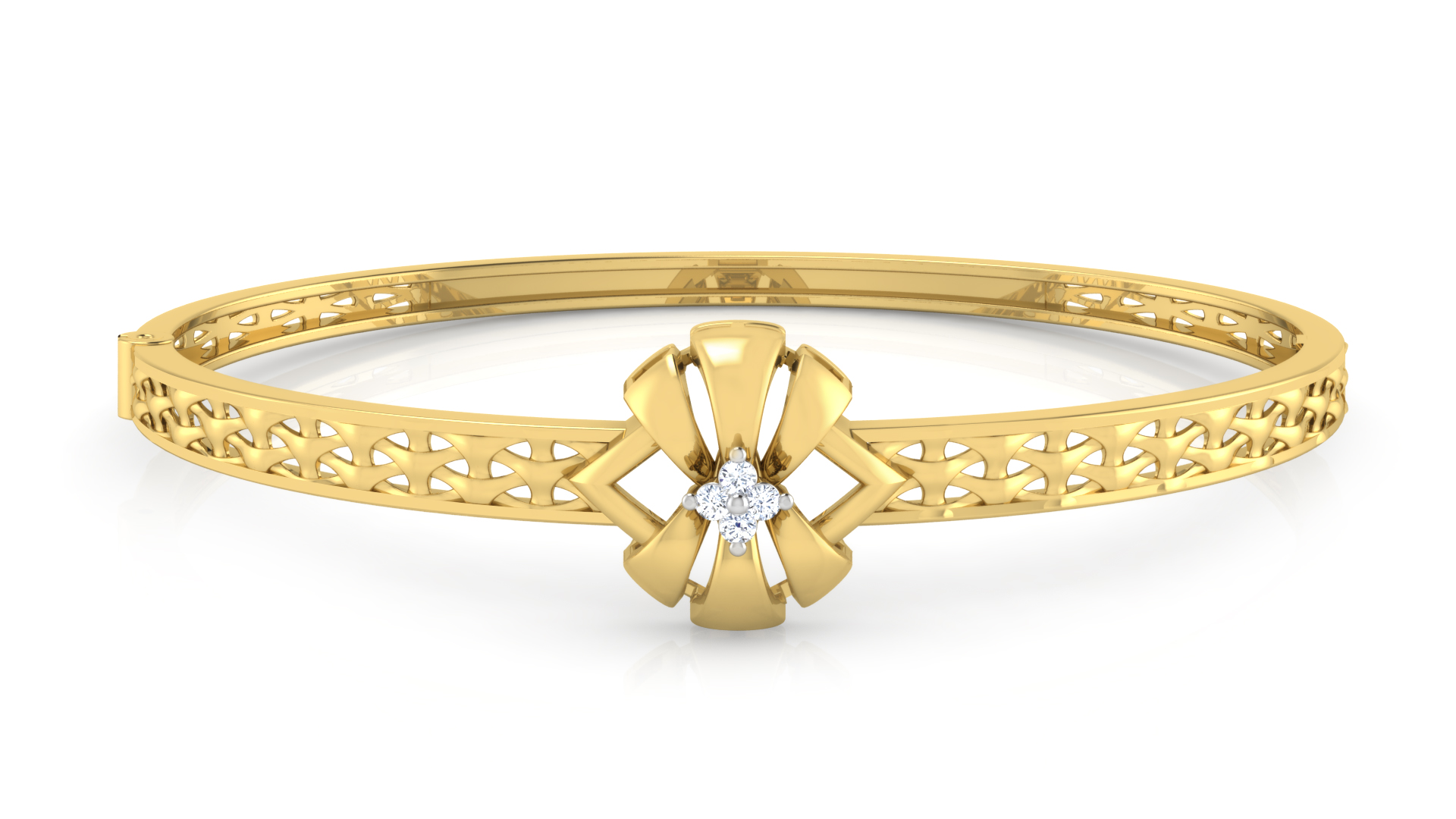 Designer Trendy 18k Gold Kada Bracelet for Girls and Women
