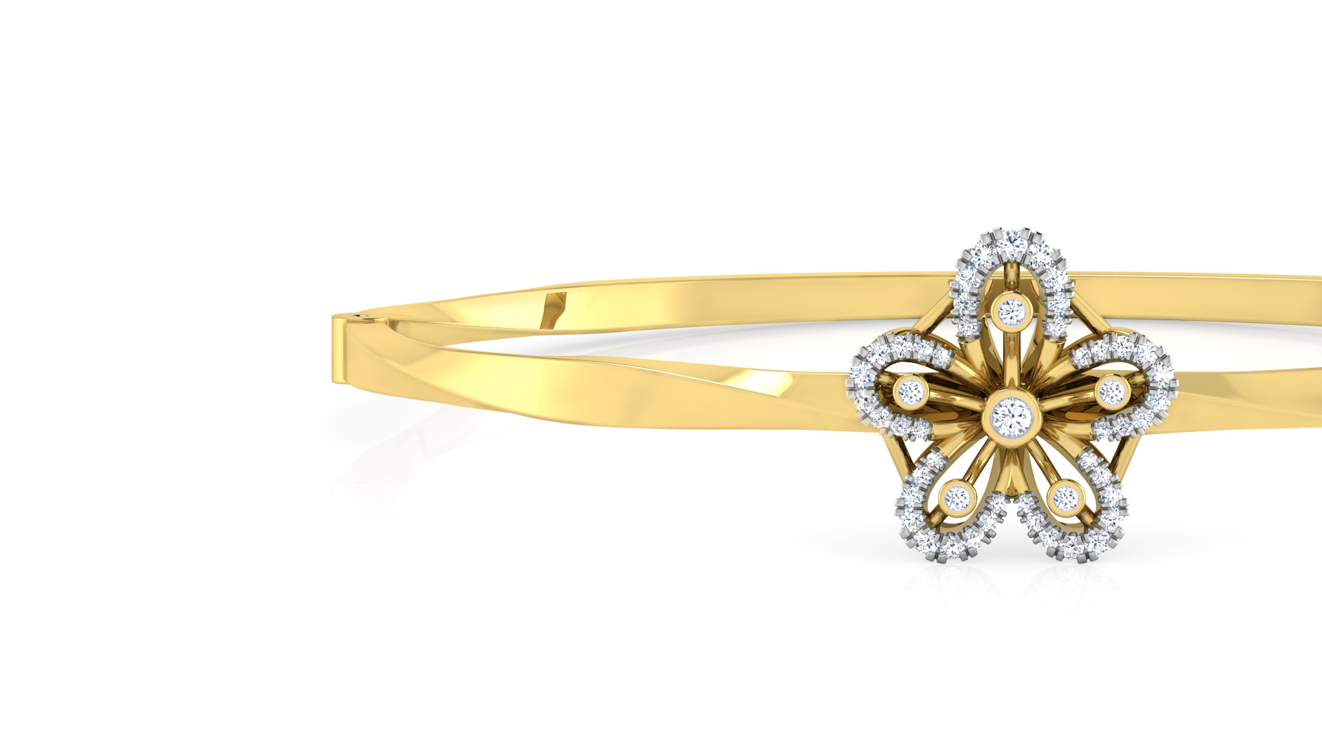 Designer Trendy 18k Gold Kada Bracelet for Girls and Women