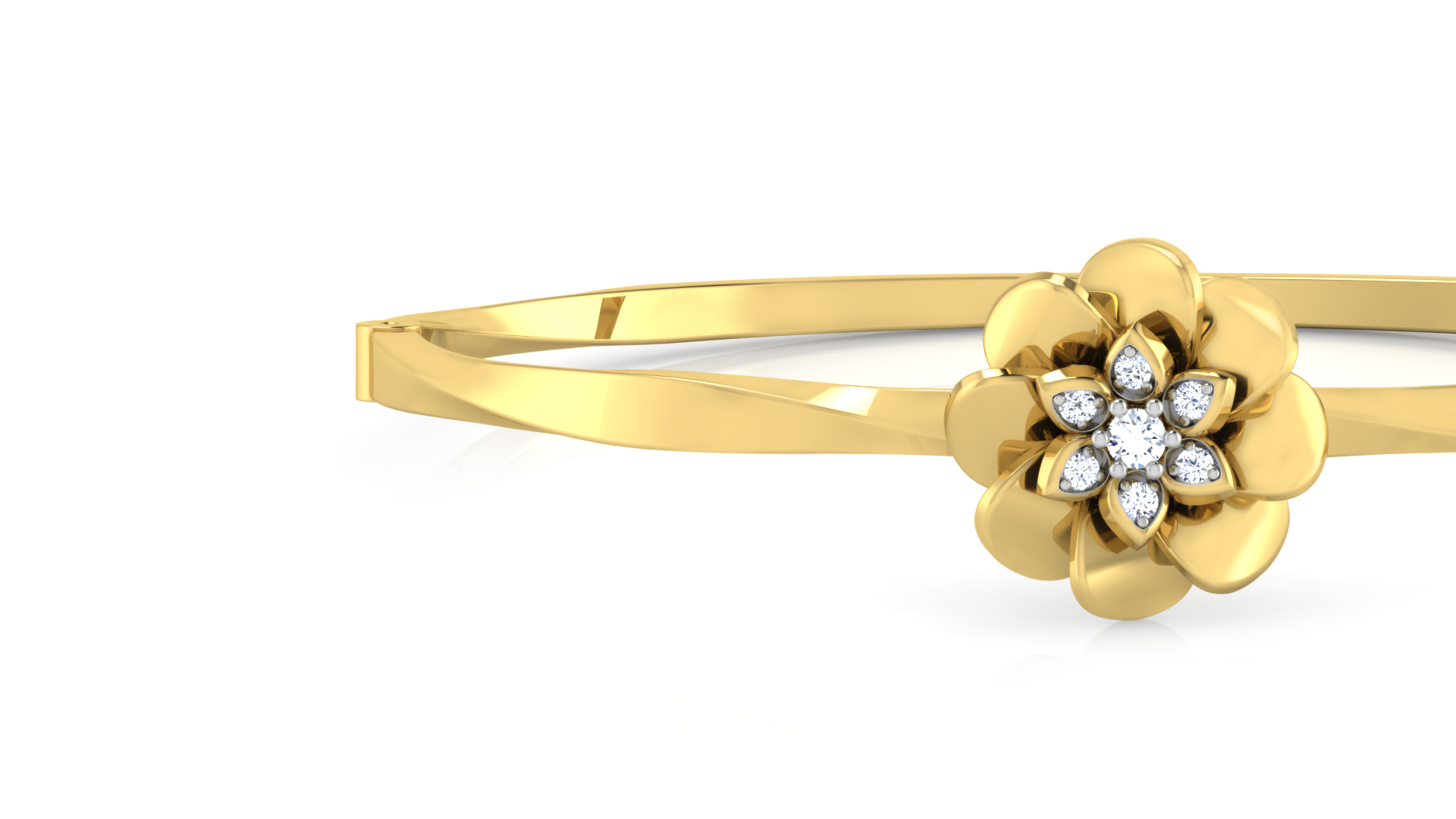 Designer Trendy 18k Gold Kada Bracelet for Girls and Women