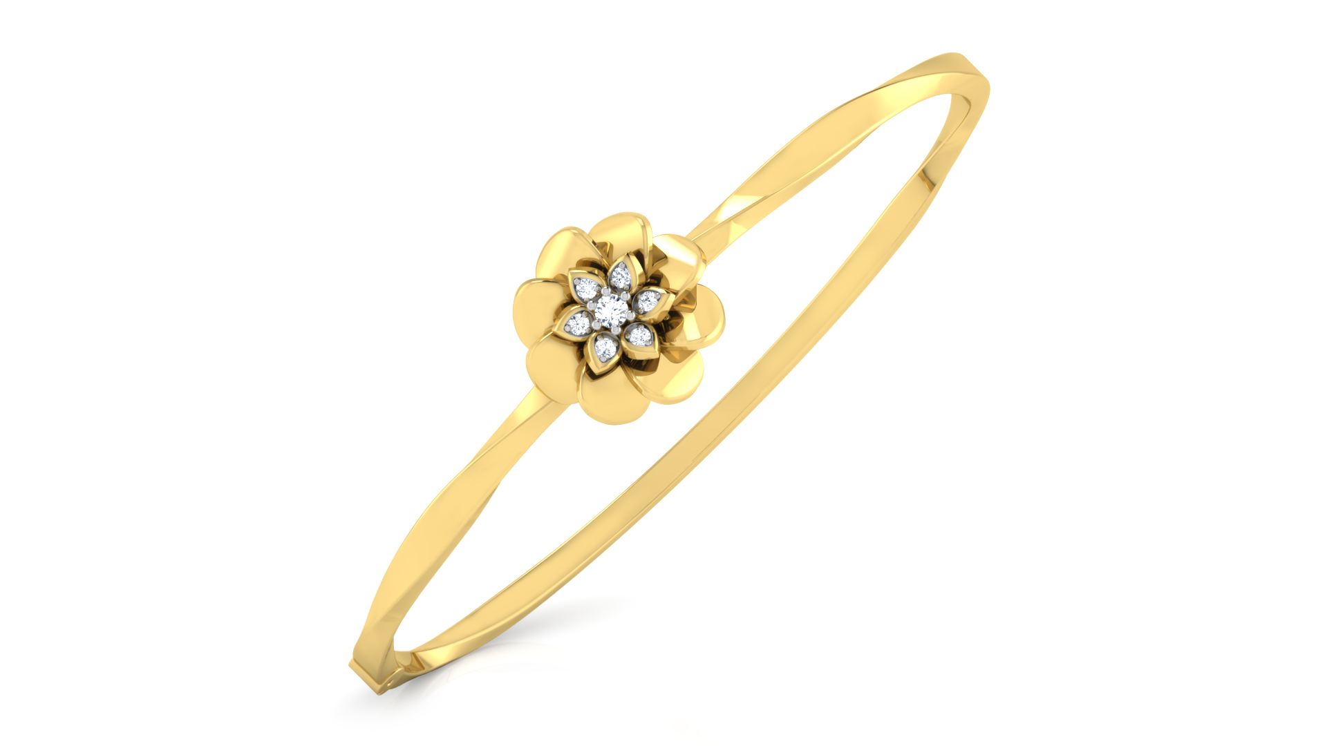 Designer Trendy 18k Gold Kada Bracelet for Girls and Women
