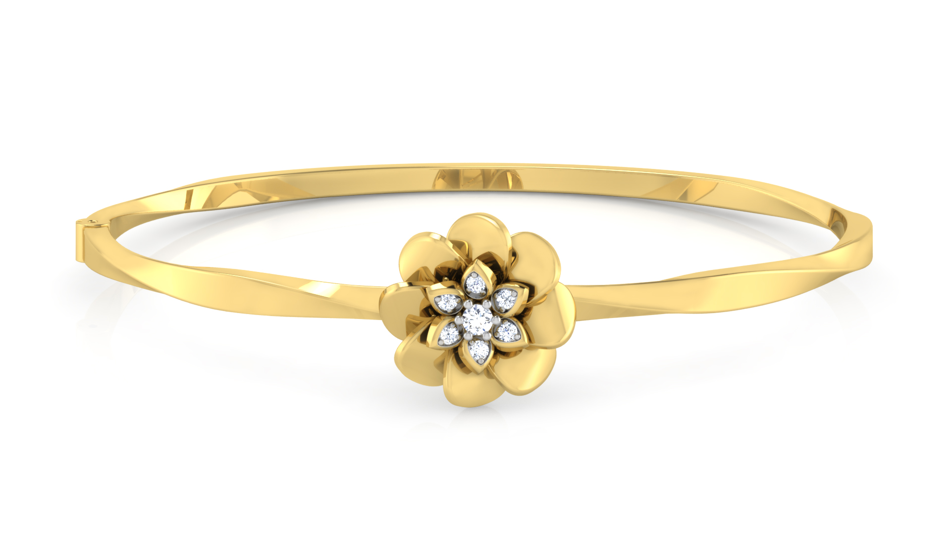 Designer Trendy 18k Gold Kada Bracelet for Girls and Women