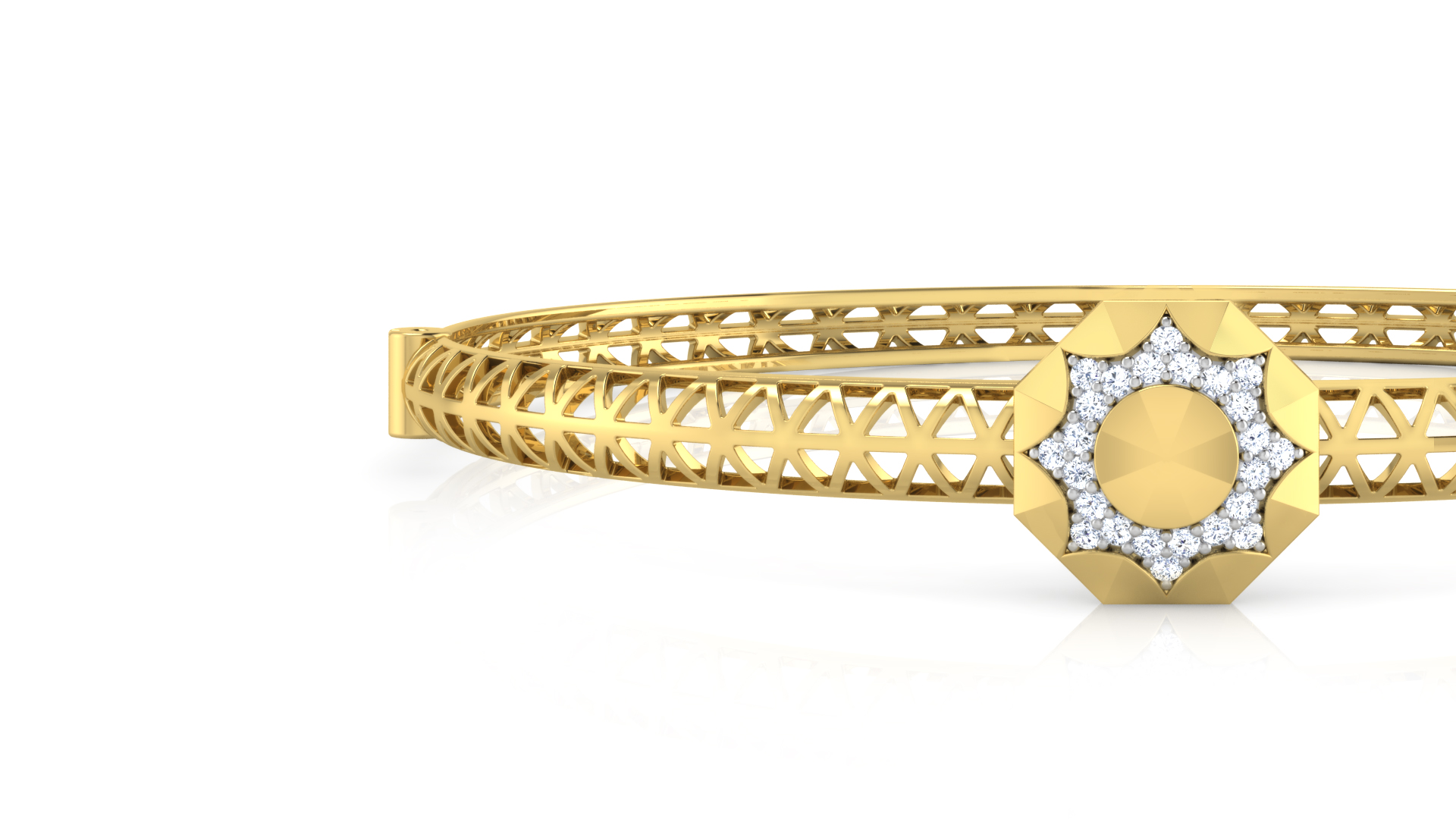 Designer Trendy 18k Gold Kada Bracelet for Girls and Women
