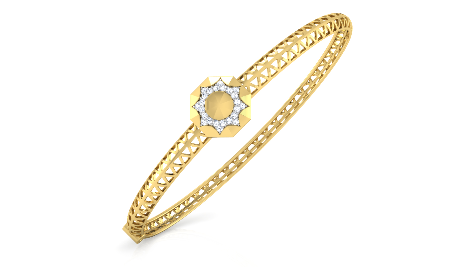 Designer Trendy 18k Gold Kada Bracelet for Girls and Women