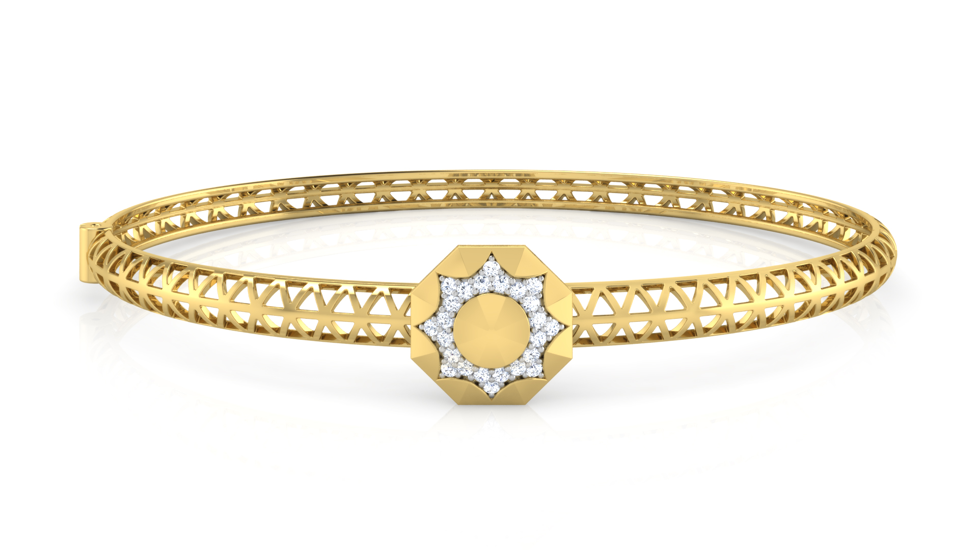 Designer Trendy 18k Gold Kada Bracelet for Girls and Women