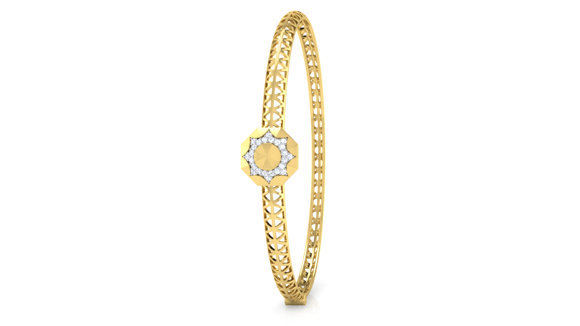 Designer Trendy 18k Gold Kada Bracelet for Girls and Women