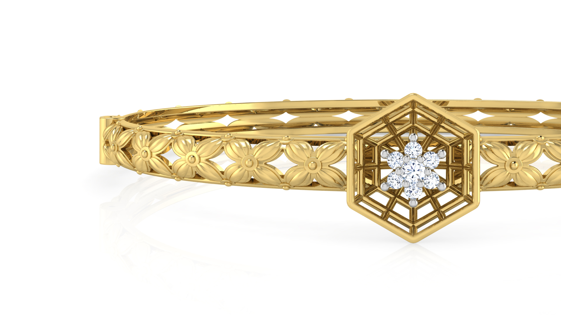 Designer Trendy 18k Gold Kada Bracelet for Girls and Women