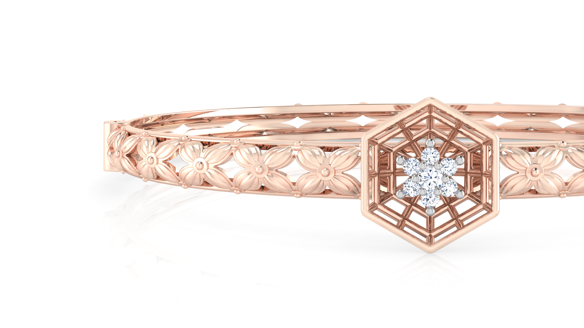 Designer Trendy 18k Gold Kada Bracelet for Girls and Women