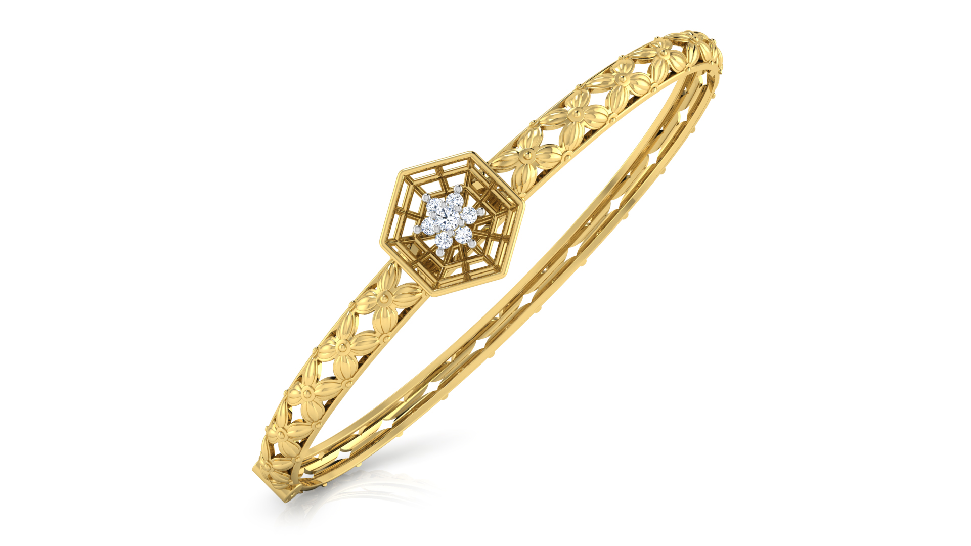 Designer Trendy 18k Gold Kada Bracelet for Girls and Women