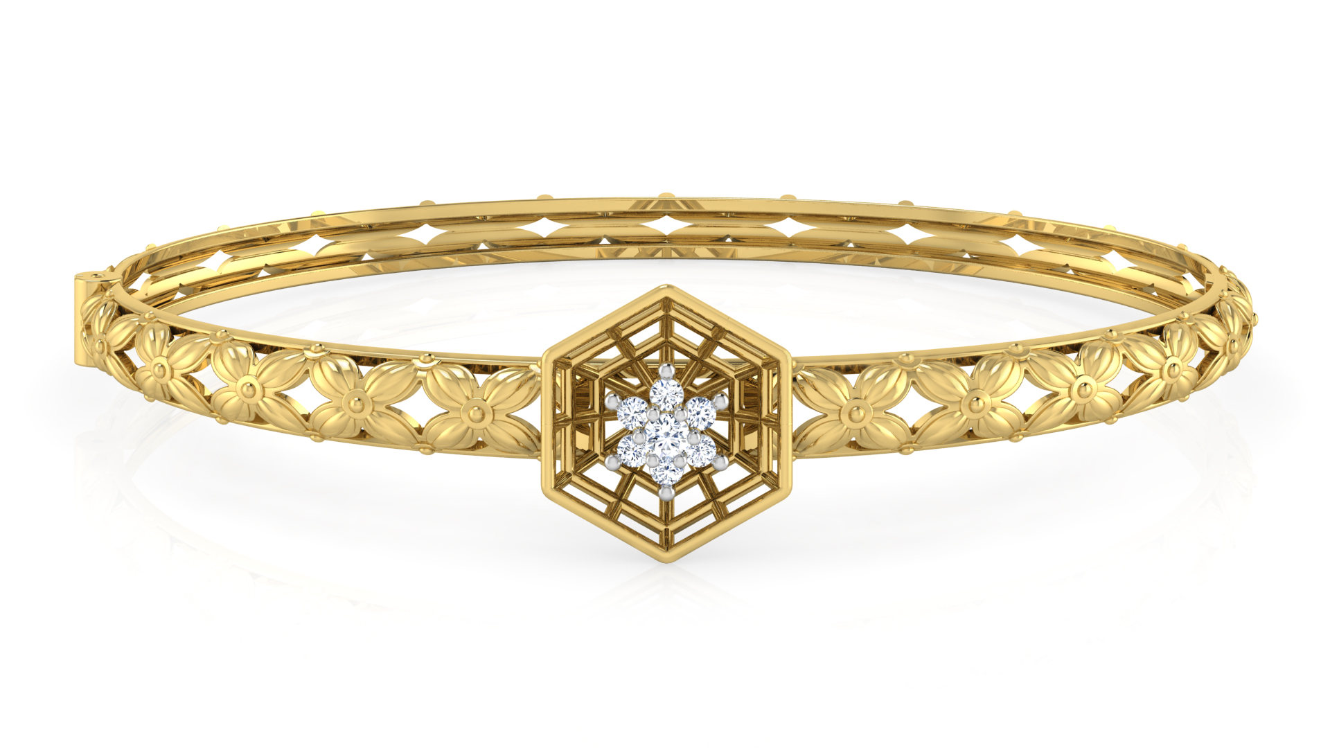 Designer Trendy 18k Gold Kada Bracelet for Girls and Women