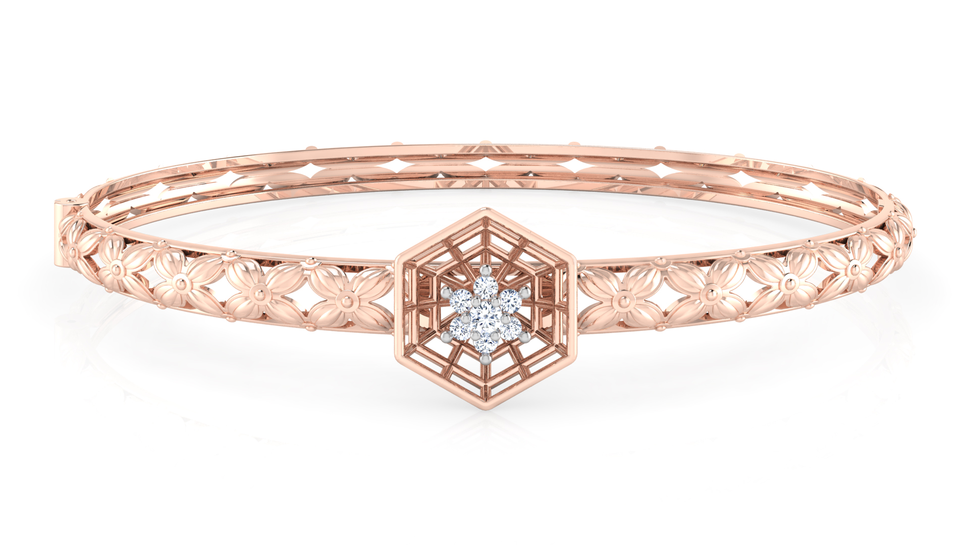 Designer Trendy 18k Gold Kada Bracelet for Girls and Women