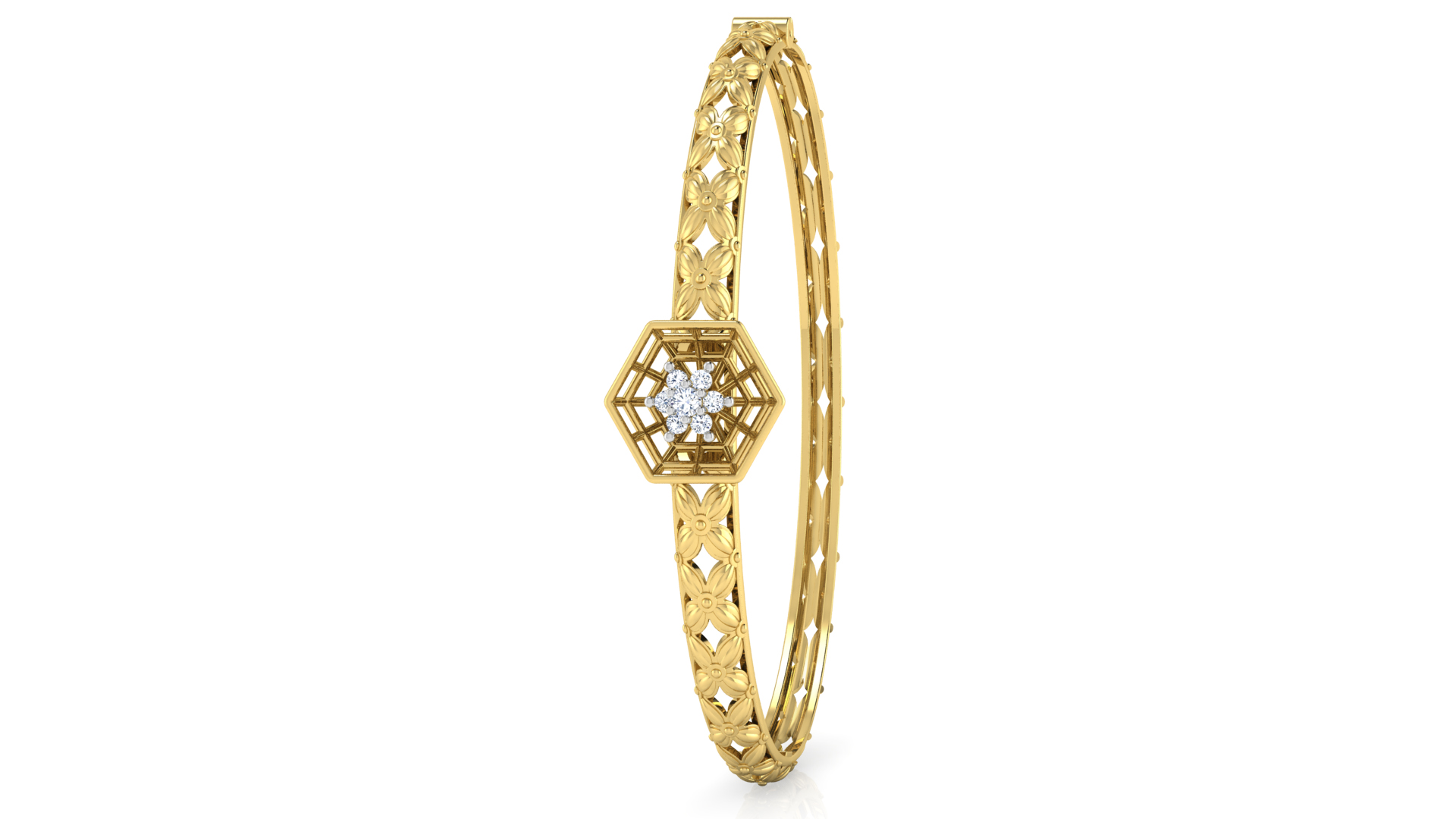 Designer Trendy 18k Gold Kada Bracelet for Girls and Women