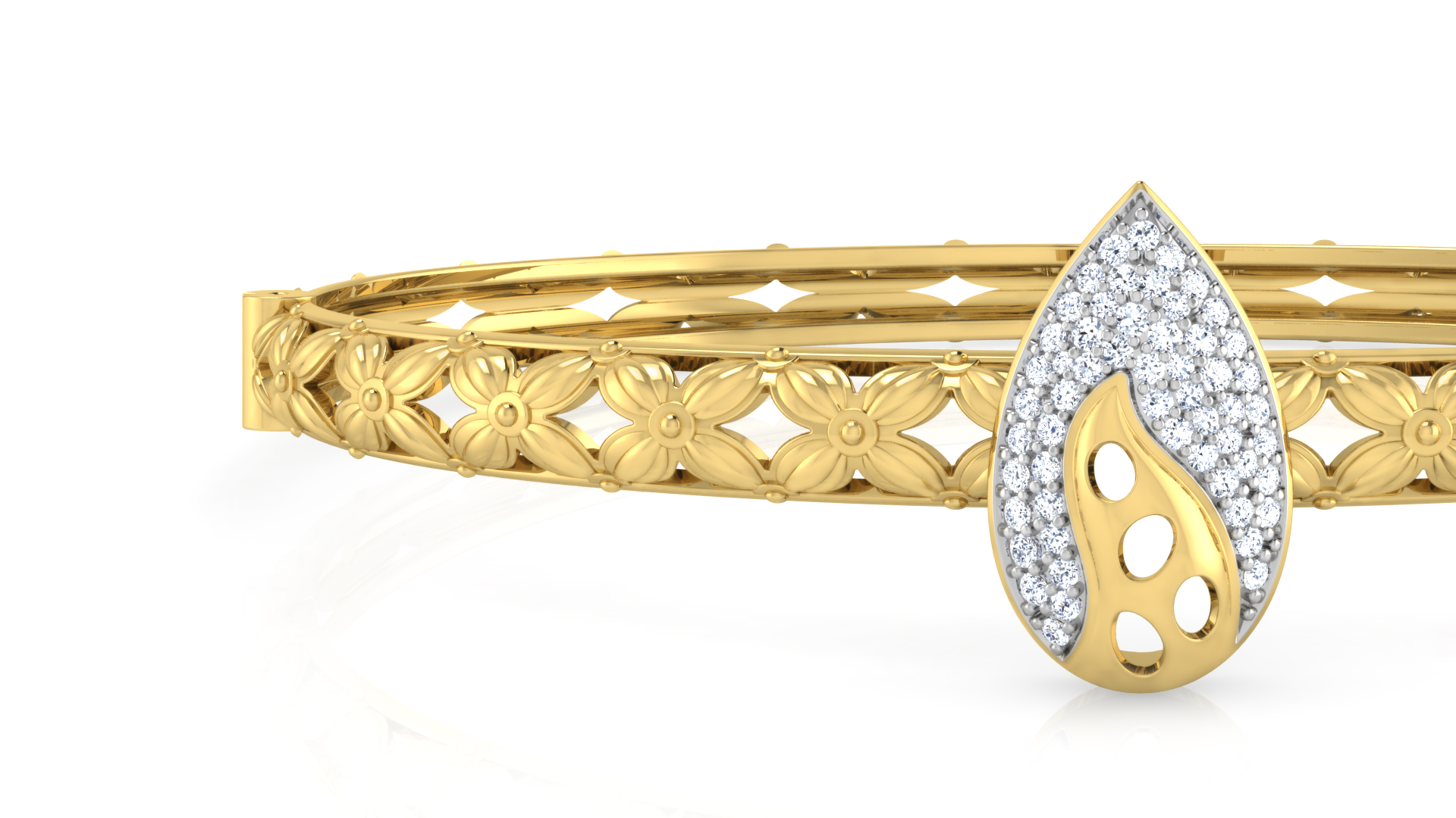 Designer Trendy 18k Gold Kada Bracelet for Girls and Women