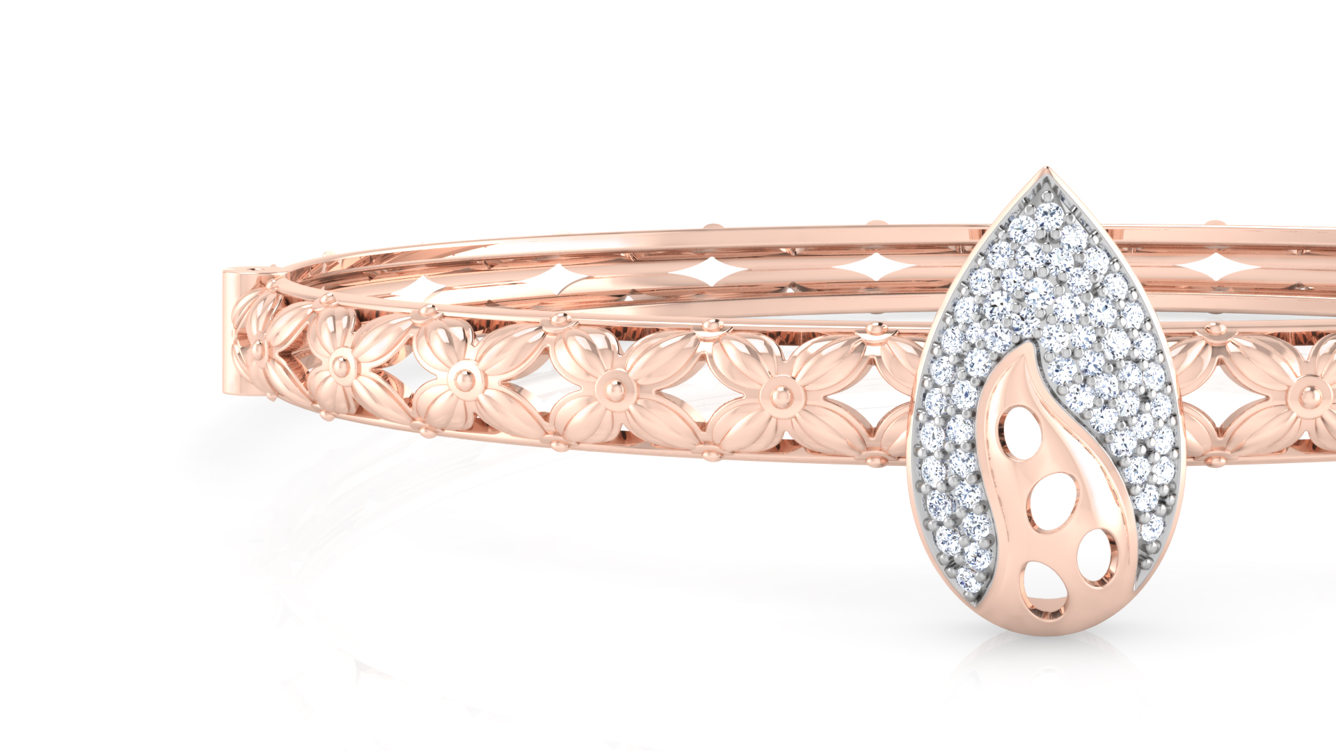 Designer Trendy 18k Gold Kada Bracelet for Girls and Women