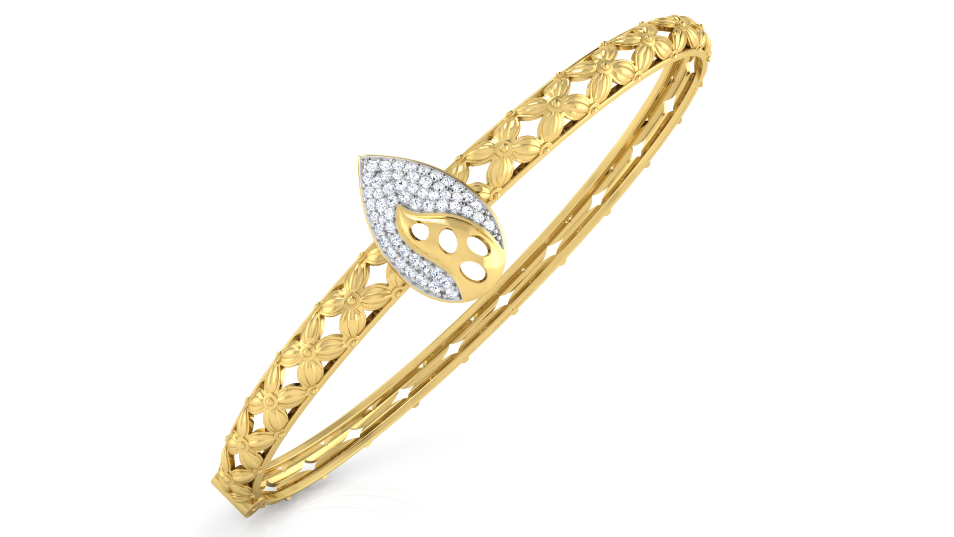 Designer Trendy 18k Gold Kada Bracelet for Girls and Women