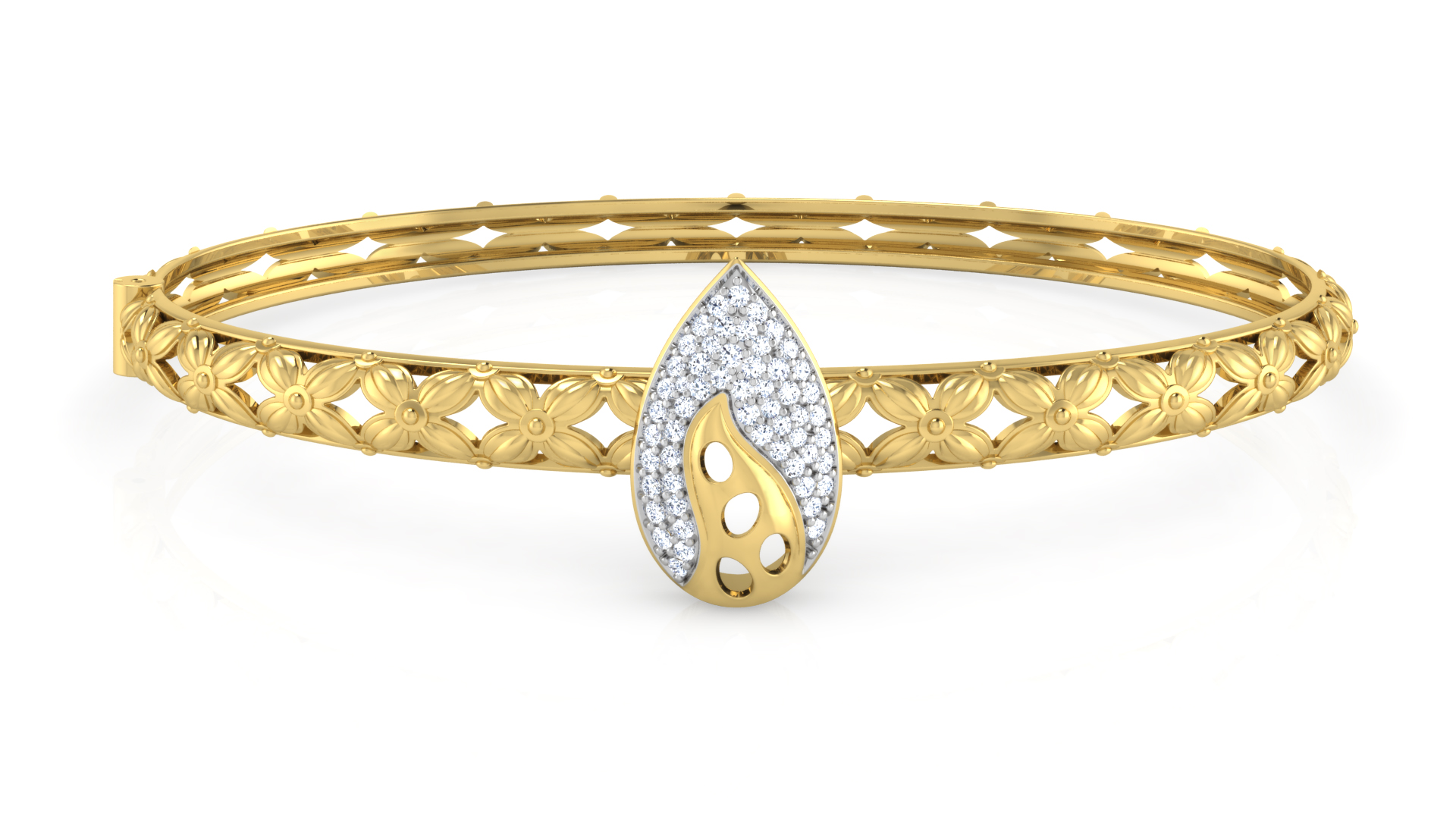 Designer Trendy 18k Gold Kada Bracelet for Girls and Women