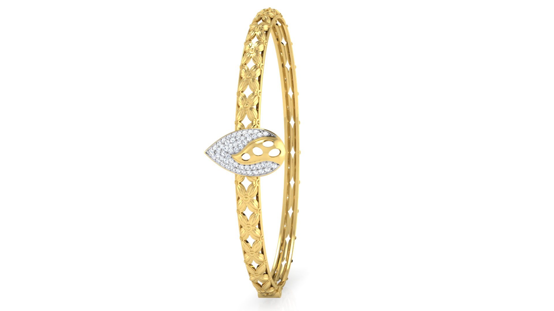 Designer Trendy 18k Gold Kada Bracelet for Girls and Women