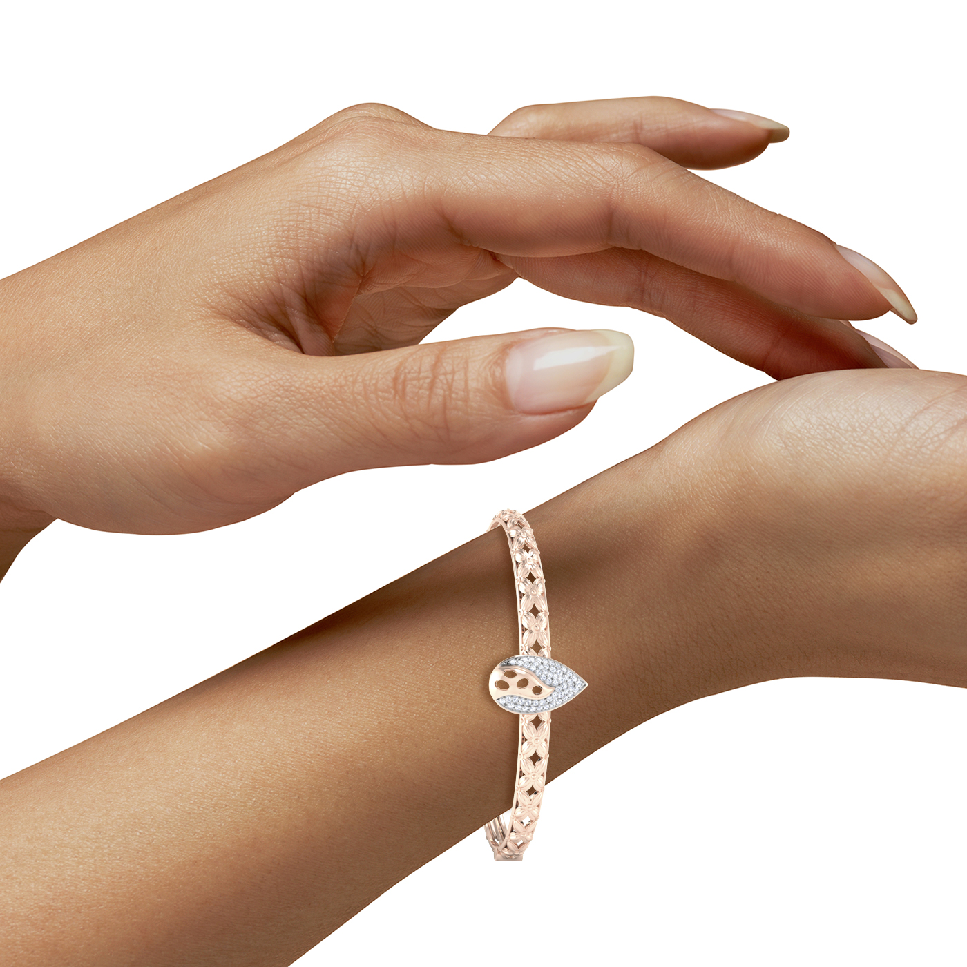 Designer Trendy 18k Gold Kada Bracelet for Girls and Women